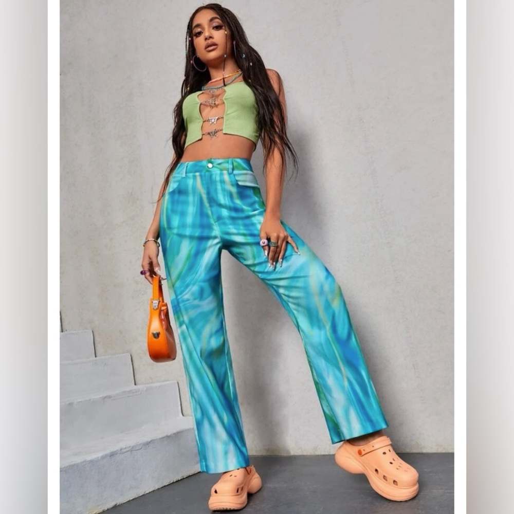 Tie dye straight leg pants